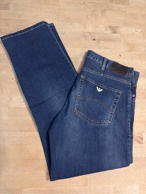 Armani Jeans Men’s mid wash Blue Bootcut-straight leg Jeans